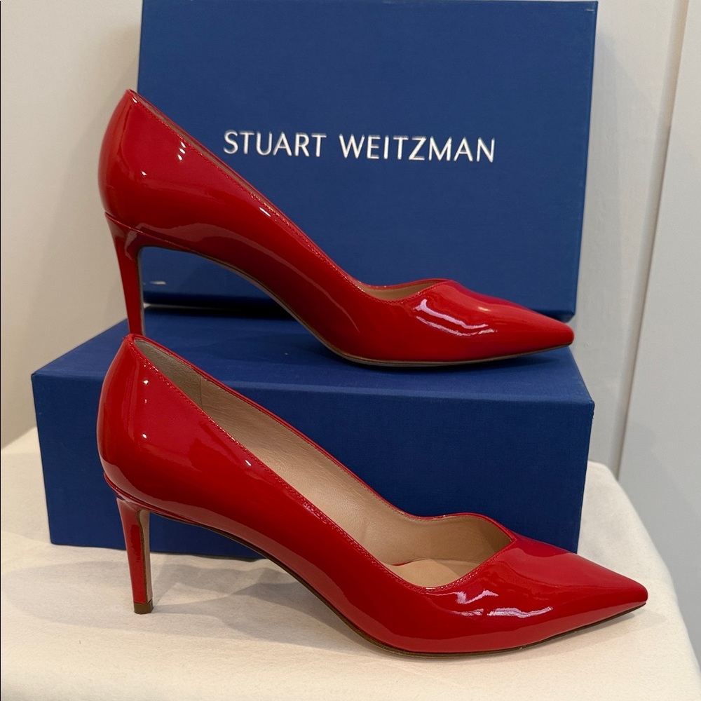 Stuart Weitzman Glossy Red Heels